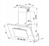Páraelszívó 90 cm széles prémium edzett üveg előlappal szálcsiszolt inox szín