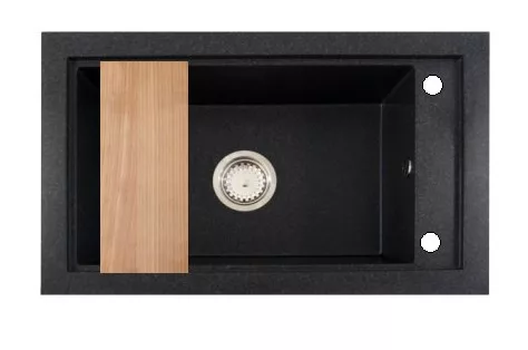 Panama P686-427C Gránit Mosogató + Design Csap + Deszka + Dugóemelő (fekete)