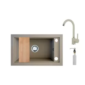 Panama P686-427B Gránit Mosogató + Csap + Adagoló + Deszka + Szifon (bézs)