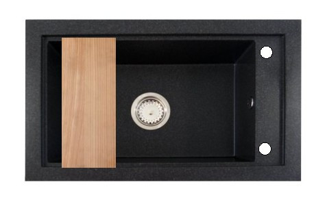 Panama P686-427C Gránit Mosogató + Design Csap + Adagoló + Deszka + Szifon (fekete)