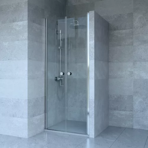 Welland RDD-80 kétszárnyú zuhanyajtó - 80 cm - króm profil