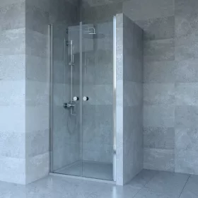   Welland RDD-90 kétszárnyú zuhanyajtó - 90 cm - króm profil