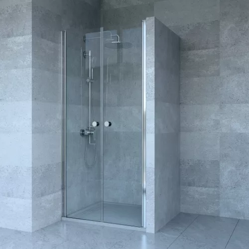 Welland RDD-90 kétszárnyú zuhanyajtó - 90 cm - króm profil