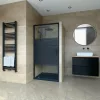Welland RDD-90 kétszárnyú zuhanyajtó - 90 cm - fekete profil