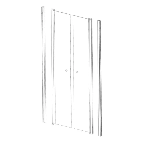 Welland RDD-90 kétszárnyú zuhanyajtó - 90 cm - fekete profil