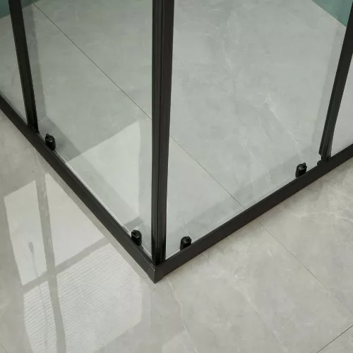 Welland RE-7090 zuhanykabin elhúzható ajtóval - 70 x 90 cm - fekete profil