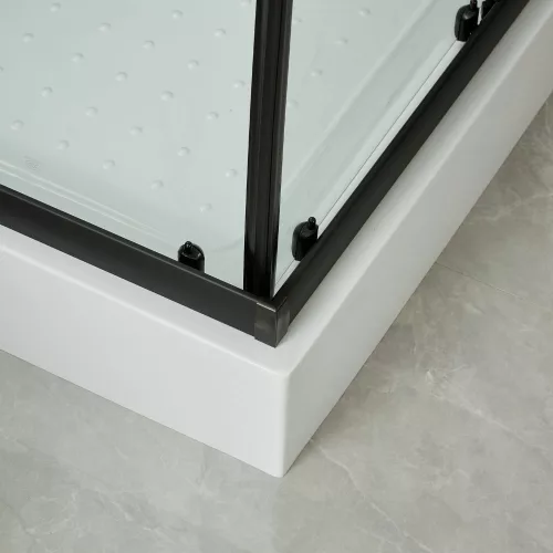 Welland RE-7090 zuhanykabin elhúzható ajtóval - 70 x 90 cm - fekete profil