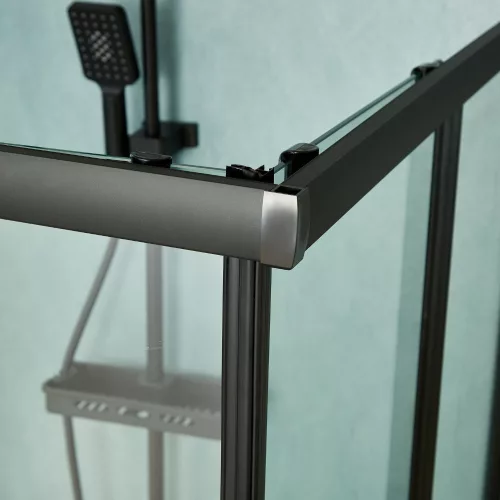 Welland RE-7090 zuhanykabin elhúzható ajtóval - 70 x 90 cm - fekete profil