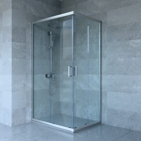   Welland RE-810 zuhanykabin elhúzható ajtóval - 80 x 100 cm - matt króm profil