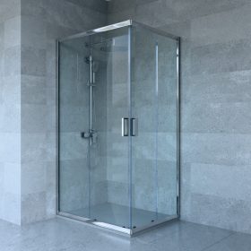   Welland RE-810 zuhanykabin elhúzható ajtóval - 80 x 100 cm - króm profil