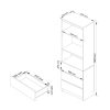Polcos szekrény / könyvespolc fiókokkal - Akord Furniture R603SZ - fehér