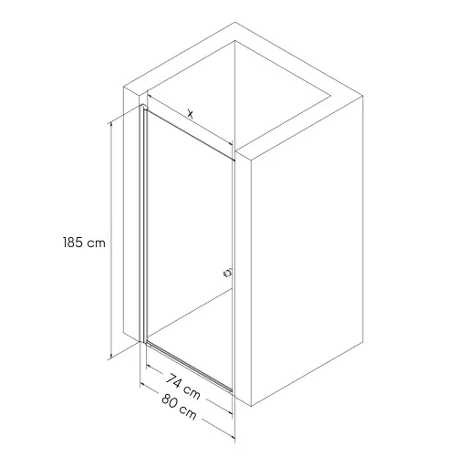 Welland RSDA-80 zuhanyajtó - 80 cm - króm profil