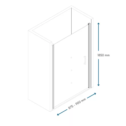 Welland RSDA-90 zuhanyajtó - 90 cm - fekete profil