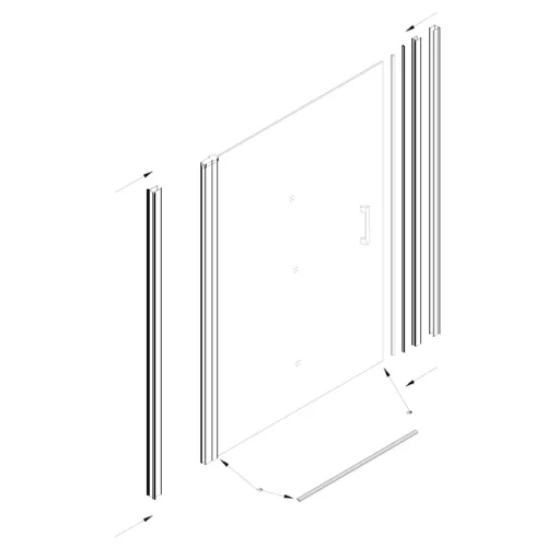 Welland RSDA-90 zuhanyajtó - 90 cm - fekete profil