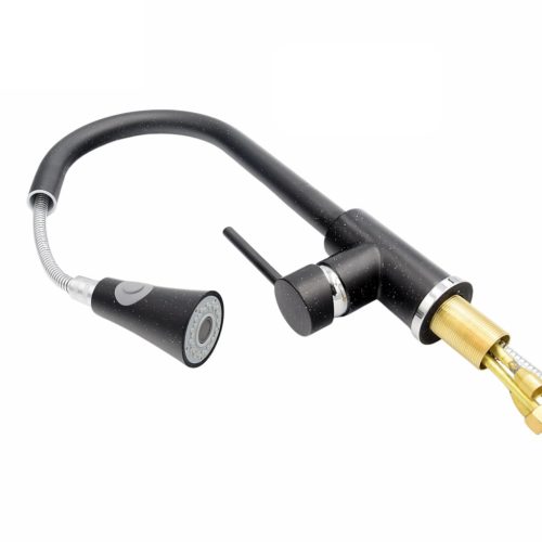 Welland Siena kihúzható fejes mosogató csaptelep - szemcsés fekete