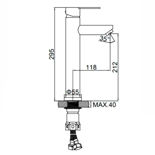 Welland Arezzo magasított mosdó csaptelep - acélszürke