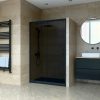 Welland SD-120 elhúzható zuhanyajtó - 120 cm - fekete profil / füstüveg