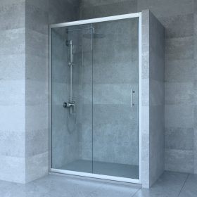   Welland SD-120 elhúzható zuhanyajtó - 120 cm - matt króm profil