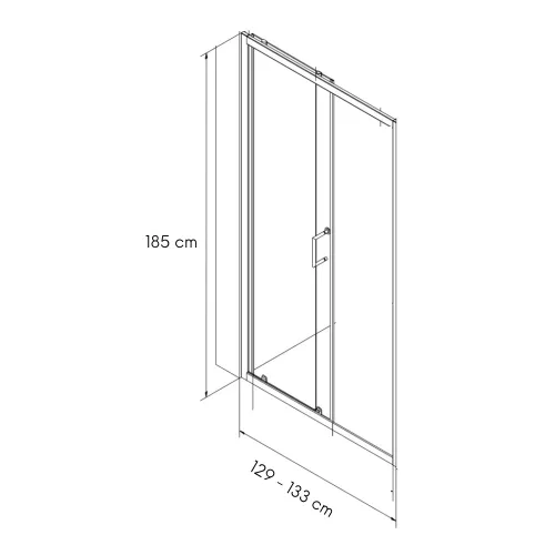 Welland SD-130 elhúzható zuhanyajtó - 130 cm - fekete profil