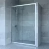 Welland SD-130 elhúzható zuhanyajtó - 130 cm - matt króm profil