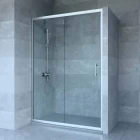   Welland SD-130 elhúzható zuhanyajtó - 130 cm - matt króm profil