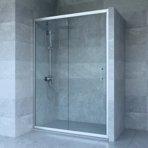 Welland SD-130 elhúzható zuhanyajtó - 130 cm - matt króm profil