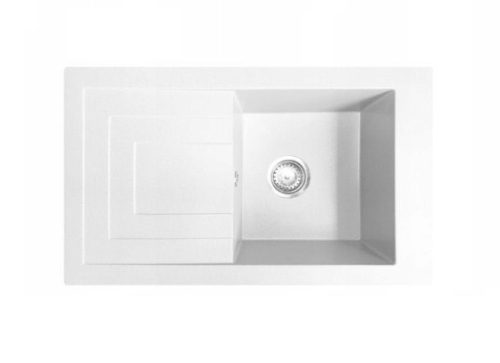 NERO Cortina Gránit mosogató + Design csaptelep + Adagoló (fehér)