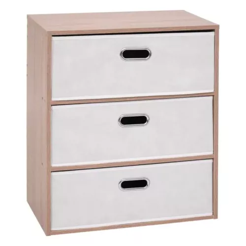 Intenso 3 fiókos komód - 50 cm - sonoma tölgy / fehér