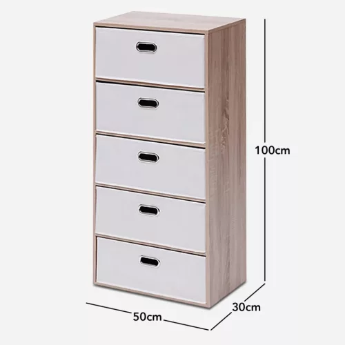 Intenso 3 fiókos komód - 50 cm - sonoma tölgy / fehér
