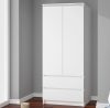 Gardróbszekrény fiókkal - Akord Furniture S90 - fehér