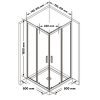 Welland SQ-7070 zuhanykabin elhúzható ajtóval - 70 x 70 cm - fekete profil