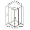 Welland SQ-8080 zuhanykabin elhúzható ajtóval - 80 x 80 cm - króm profil