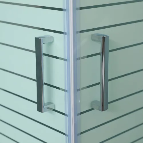 Welland SQ-8080 zuhanykabin elhúzható ajtóval - 80 x 80 cm - króm profil / dekorbetét