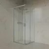 Welland SQ-8080 zuhanykabin elhúzható ajtóval - 80 x 80 cm - matt króm profil
