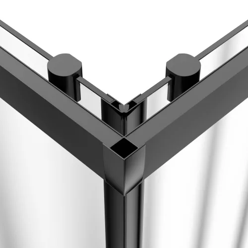 Welland SQ-9090 zuhanykabin elhúzható ajtóval - 90 x 90 cm - fekete profil