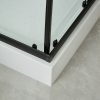 Welland SQ-8080 zuhanykabin elhúzható ajtóval - 80 x 80 cm - fekete profil / átlátszó + tejüveg