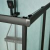 Welland SQ-9090 zuhanykabin elhúzható ajtóval - 90 x 90 cm - fekete profil / tejüveg