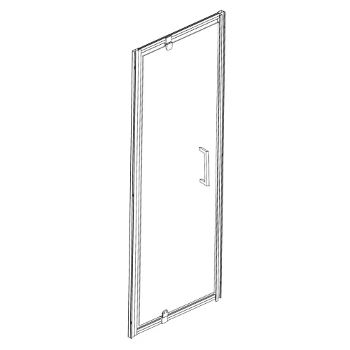 Welland SS-70 zuhanyajtó - 70 cm - fekete profil
