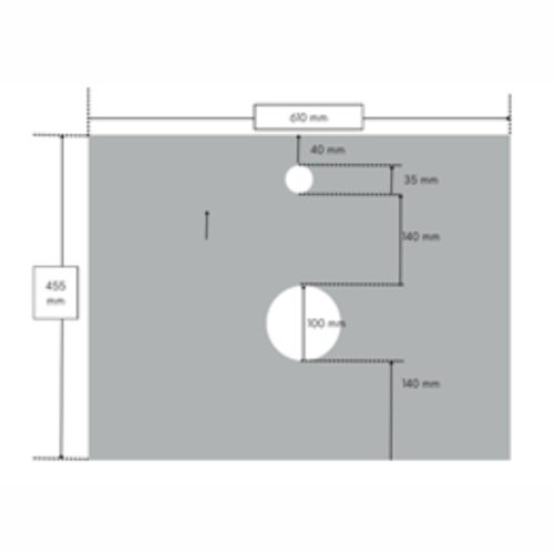 Welland Neolith fürdőszobabútor munkalap - kvarc kompizit - 60 x 45.5 cm