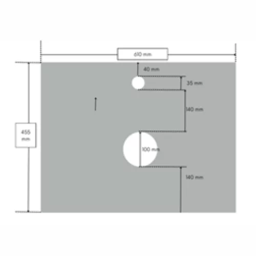 Welland Neolith fürdőszobabútor munkalap - kvarc kompizit - 60 x 45.5 cm