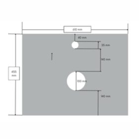 Welland Neolith fürdőszobabútor munkalap - kvarc kompizit - 60 x 45.5 cm (magasfényű fehér)