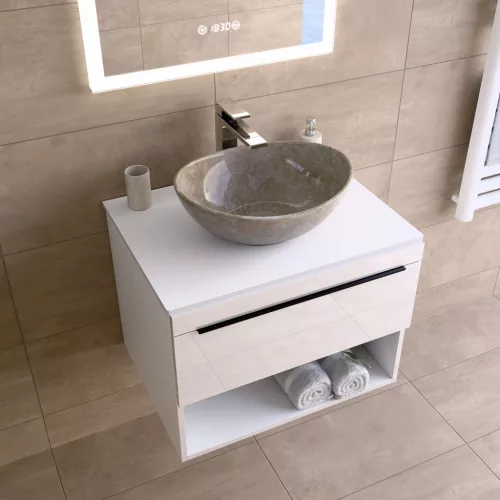 Welland Neolith fürdőszobabútor munkalap - kvarc kompizit - 60 x 45.5 cm