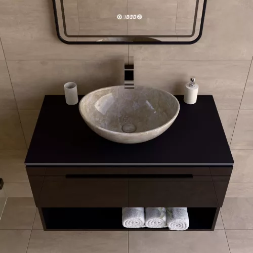 Welland Neolith fürdőszobabútor munkalap - kvarc kompizit - 80 x 45.5 cm