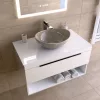 Welland Neolith fürdőszobabútor munkalap - kvarc kompizit - 80 x 45.5 cm (magasfényű fehér)