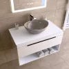 Welland Neolith fürdőszobabútor munkalap - kvarc kompizit - 80 x 45.5 cm (fehér)