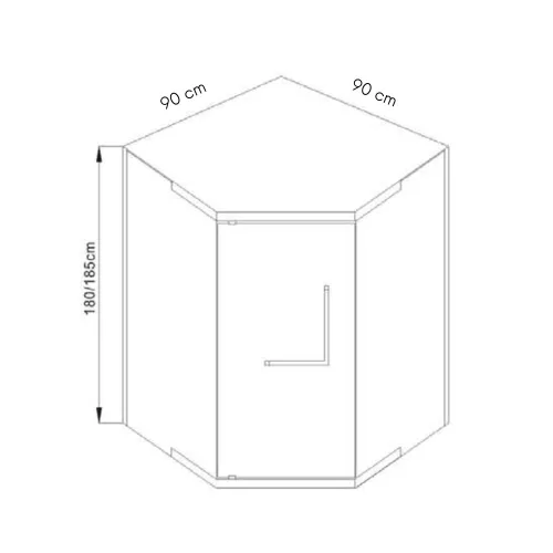 Welland SQ-9090 zuhanykabin elhúzható ajtóval - 90 x 90 cm - króm profil