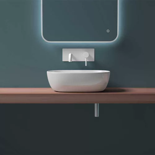 Welland T284 pultra építhető mosdókagyló rejtett lefolyóval - 46 x 37 cm