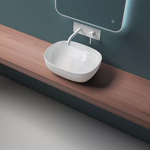 Welland T284 pultra építhető mosdókagyló rejtett lefolyóval - 46 x 37 cm