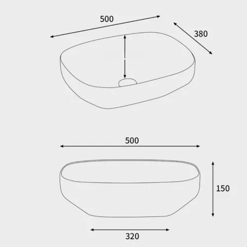 Welland T38-B pultra építhető mosdókagyló - 50 x 38 cm (zöld)