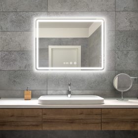   Welland Type-2H LED tükör - fényerő + színhőfok állítás + páramentesítő + óra - 80 x 60 cm